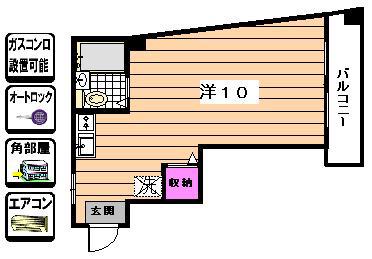 メゾンENO(ワンルーム/3階)の間取り写真
