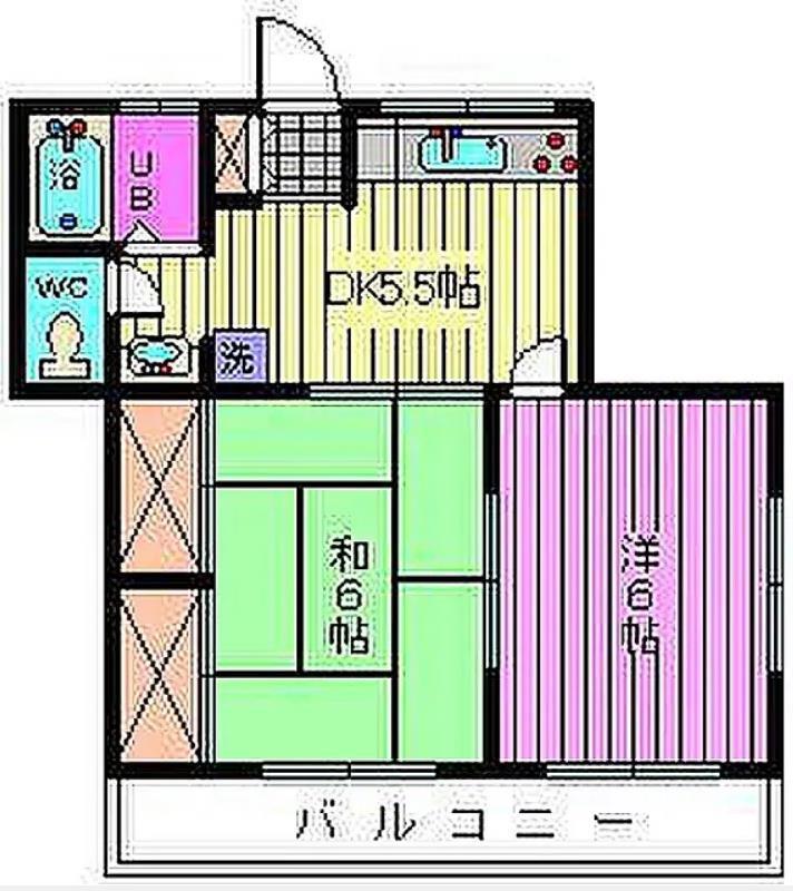 グリーンハイツ上尾(2DK/2階)の間取り写真