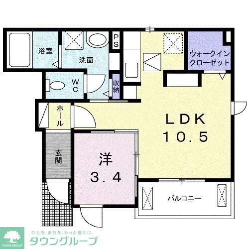 東武東上線 霞ケ関駅(埼玉) 徒歩8分 2階建 築11年(1LDK/1階)の間取り写真
