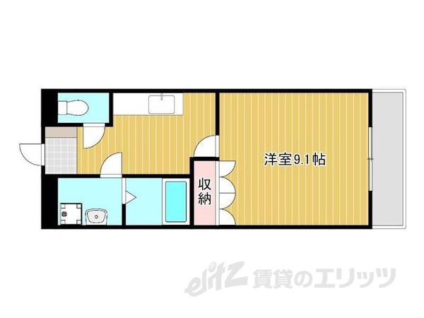 プロスパーKII(1K/1階)の間取り写真