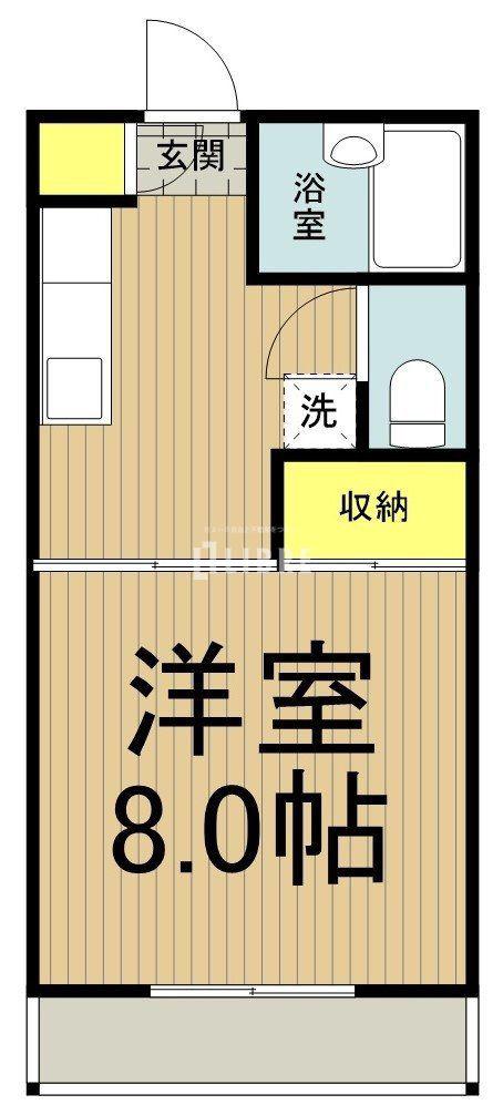 ロベリアくにたち(ワンルーム/2階)の間取り写真