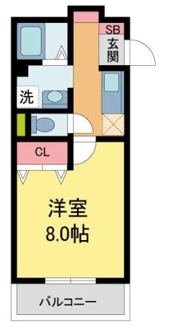 メルヴェイユドミール(1K/3階)の間取り写真