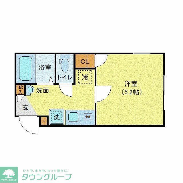グレースコート町屋(1K/2階)の間取り写真