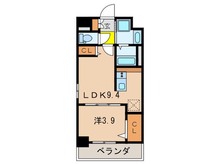 フィーノ南福岡(1LDK/8階)の間取り写真