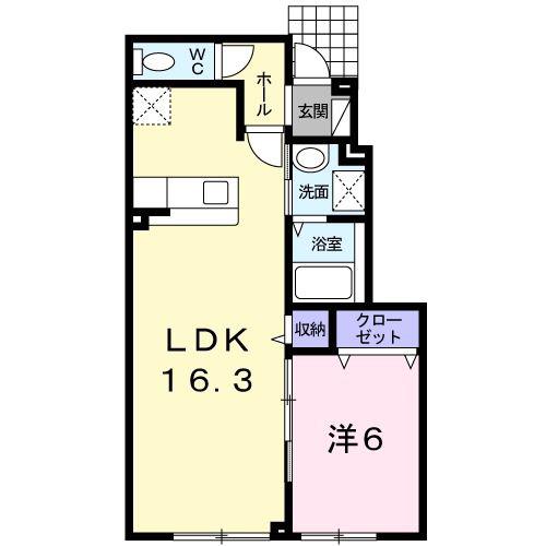 メゾン・ラフィネI(1LDK/1階)の間取り写真