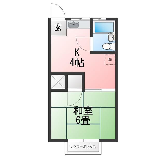 第二吉野ハイム(1K/2階)の間取り写真