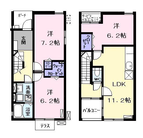 グローヴ(3LDK/1階)の間取り写真