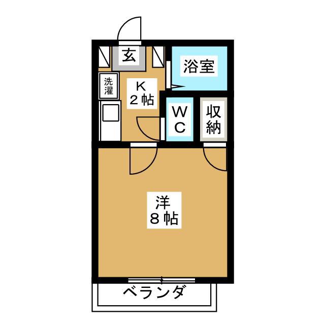 オアシス(1K/1階)の間取り写真