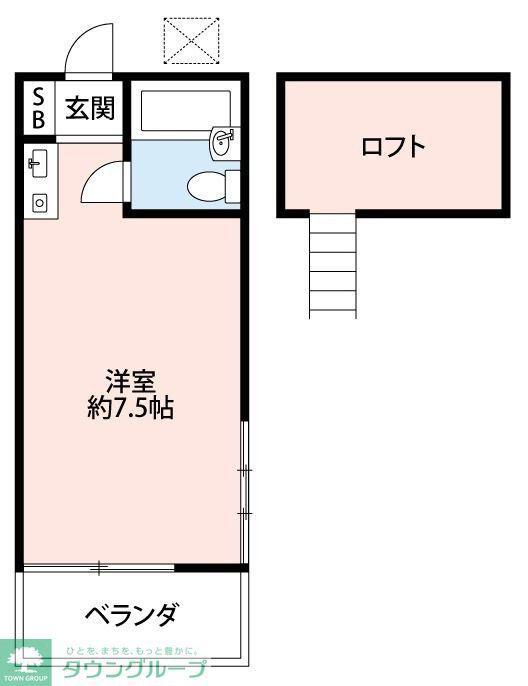 メゾン中尾第1B(1K/1階)の間取り写真