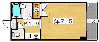 Mプラザ津田駅前八番館(1K/1階)の間取り写真