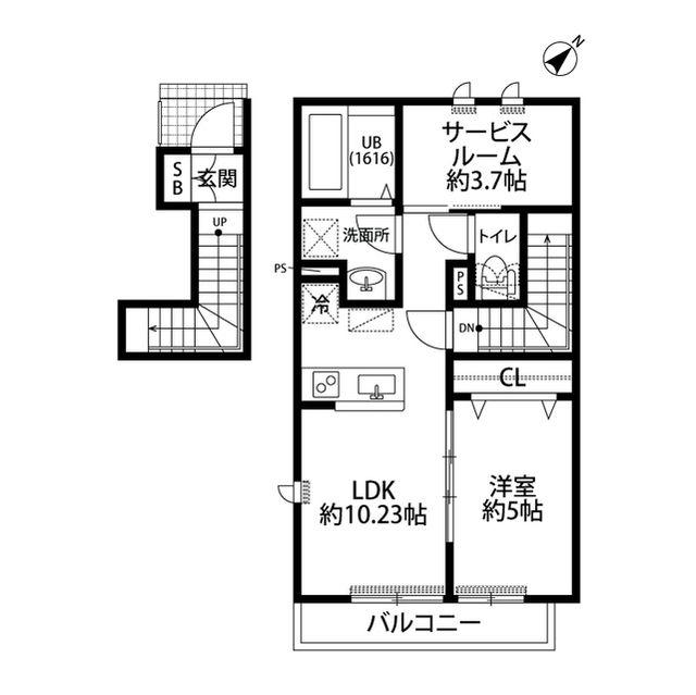 アムール安行(1SLDK/2階)の間取り写真