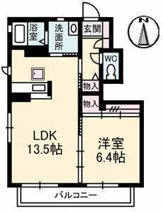 シャーメゾンワンピース(1LDK/1階)の間取り写真