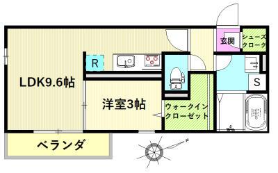 クローネ(1LDK/2階)の間取り写真