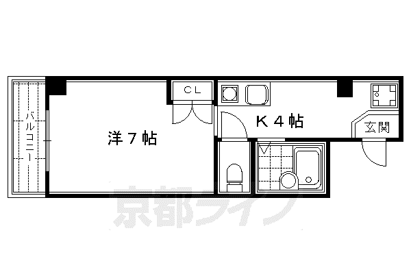 グランドソレーユ(1K/8階)の間取り写真