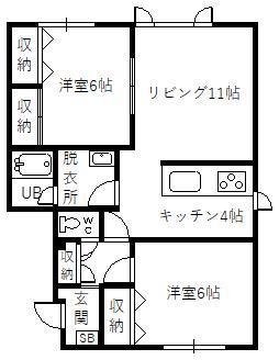 プリエ館(2LDK/1階)の間取り写真
