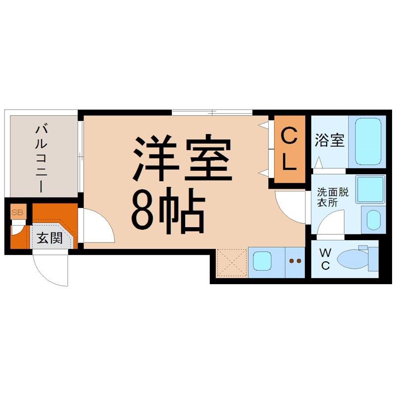 ハーモニーテラス大宝I(ワンルーム/3階)の間取り写真