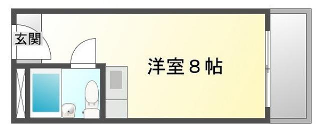 ビスタ緑地I(ワンルーム/2階)の間取り写真