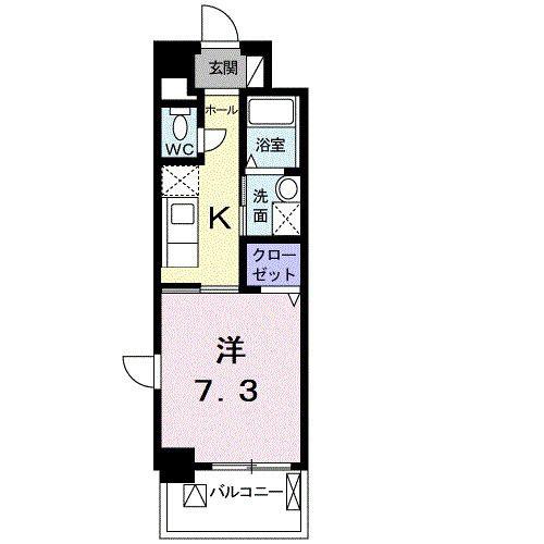 TSCUBEZERO(1K/5階)の間取り写真