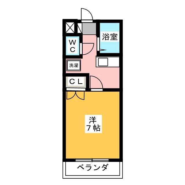 プラザパル(1K/1階)の間取り写真