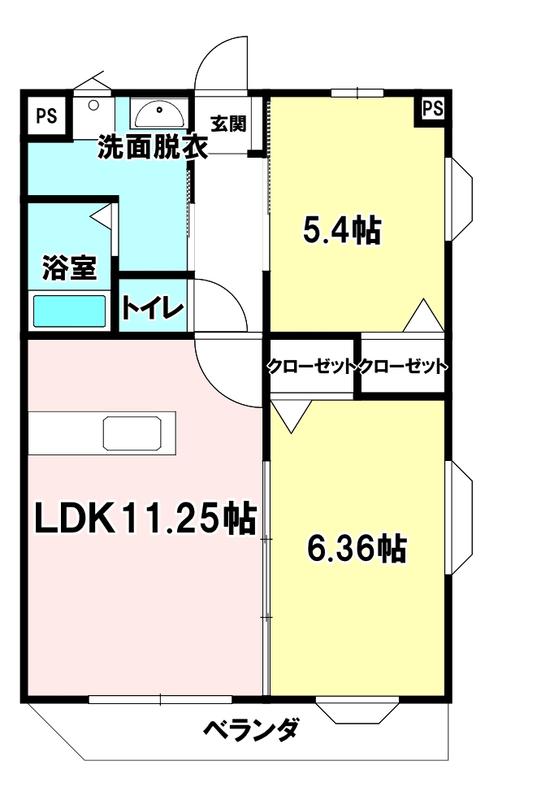 クイーンズヒル(2LDK/5階)の間取り写真