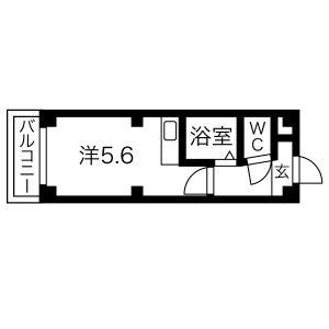 ベルメゾン中川II ZEROセレブ可能(ワンルーム/2階)の間取り写真
