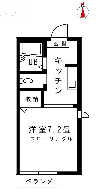 ワコーハイツ(1K/2階)の間取り写真