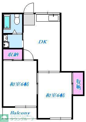 アリス寄居(2DK/2階)の間取り写真