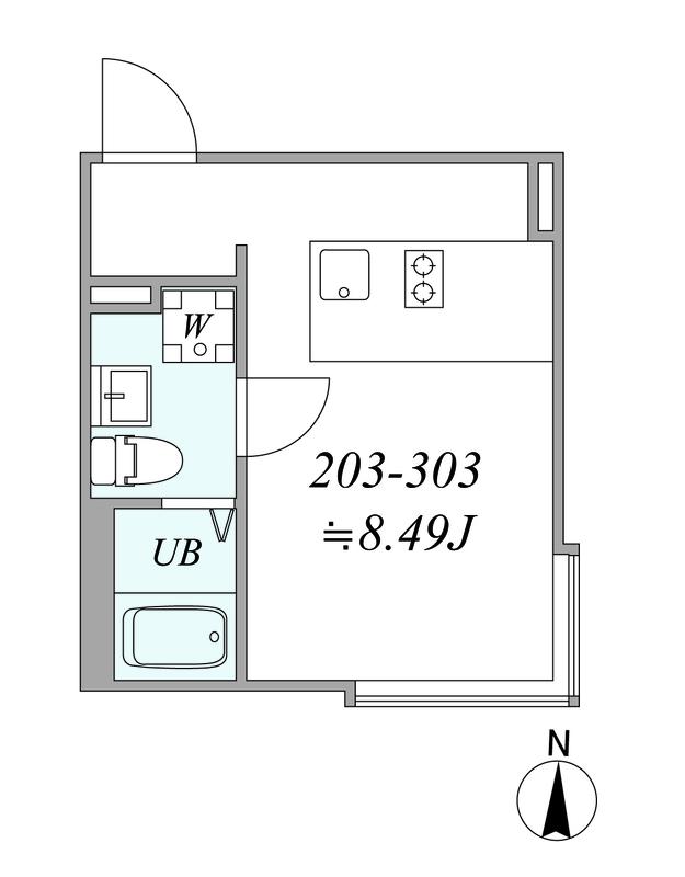 TRIAS185(1DK/2階)の間取り写真