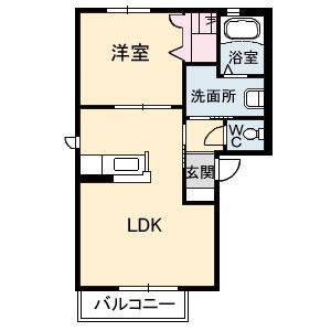 グランドメゾン引野北(1LDK/1階)の間取り写真