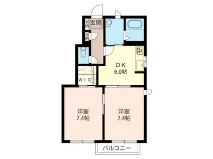 シャーメゾン・アトリオIII(2DK/1階)の間取り写真