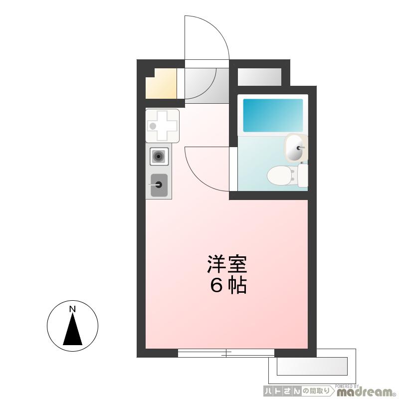 千代田マンション高円寺(1K/4階)の間取り写真