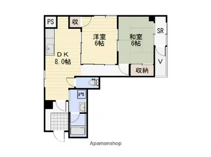 ブライトイン押田(2DK/3階)の間取り写真