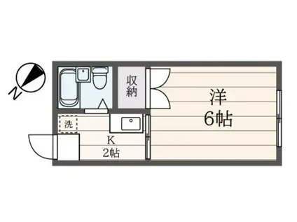 ヒルサイドハイツ(1K/1階)の間取り写真