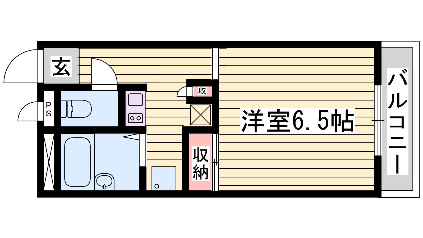 レオパレスサンライト2(1K/2階)の間取り写真