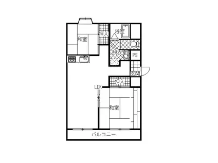 マイフィールド(2LDK/2階)の間取り写真