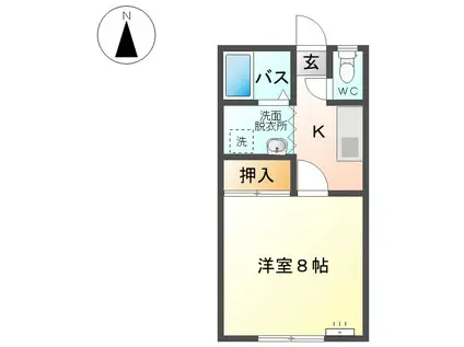 コーポA(1K/2階)の間取り写真