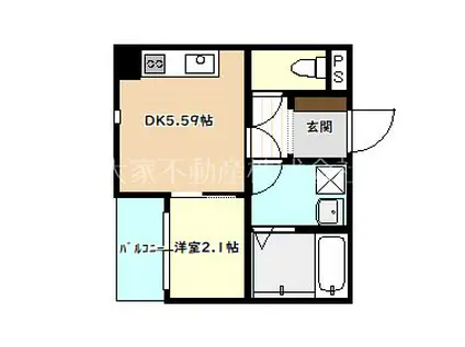 HARU SONARE(1DK/3階)の間取り写真