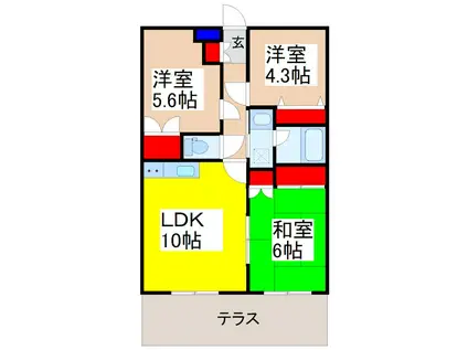 TS RESIDENCE(3LDK/1階)の間取り写真