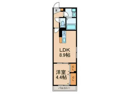 京成本線 大神宮下駅 徒歩13分 3階建 築4年(1LDK/1階)の間取り写真