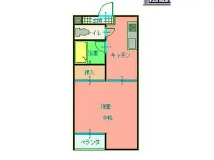 ミューズ(1DK/3階)の間取り写真