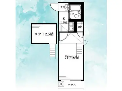 リシェス大和(1K/1階)の間取り写真