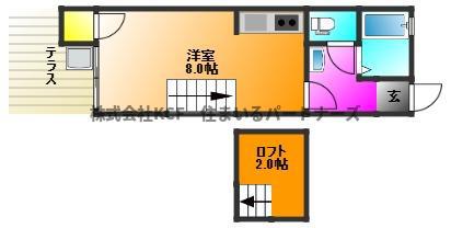 OCTO HOUSE(ワンルーム/2階)の間取り写真