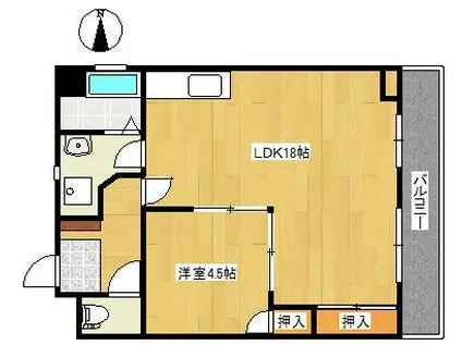 ファーストライフ大手町(1LDK/2階)の間取り写真