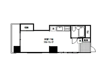 フォレスト上野ヴィラ(1DK/2階)の間取り写真