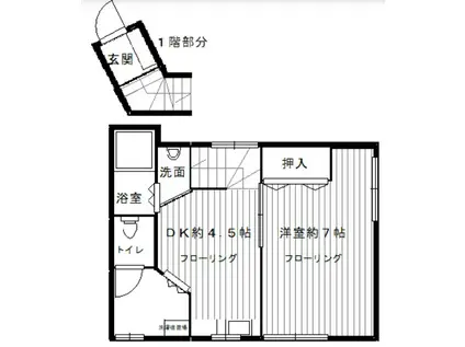 うえむらハイツ(1DK/1階)の間取り写真