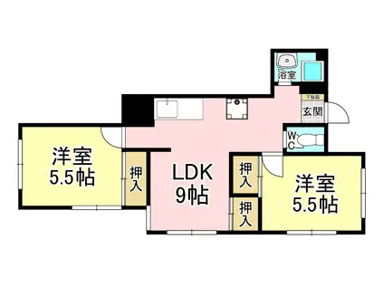 カリフォルニアハウス(2LDK/3階)の間取り写真