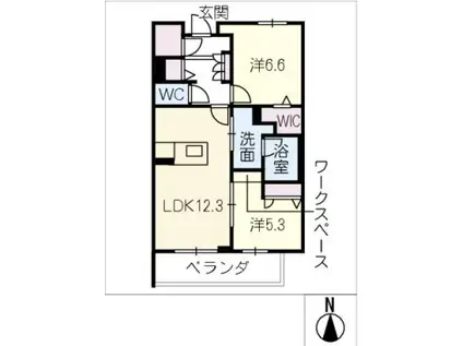 リオリエントスティール(2LDK/2階)の間取り写真