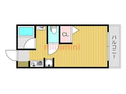 ルミナス岸部(ワンルーム/4階)の間取り写真