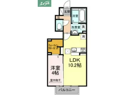 シャルール(1LDK/1階)の間取り写真