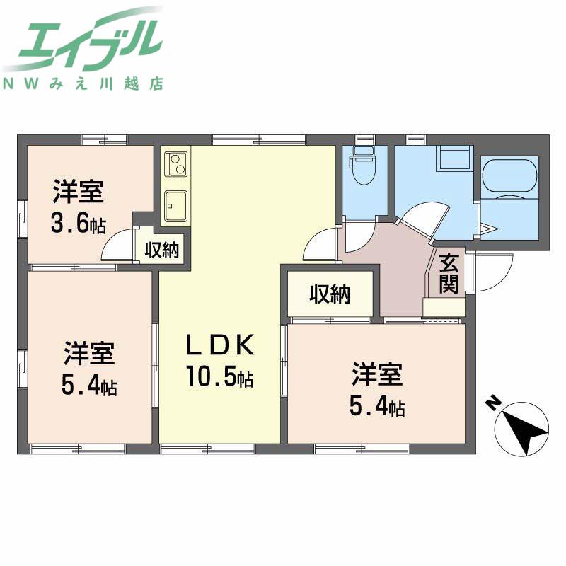 フレグランス東谷(3LDK/1階)の間取り写真